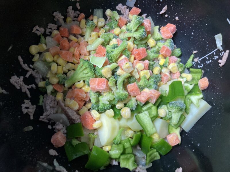 【ホットクック】余り野菜でオープンオムレツ　作り方